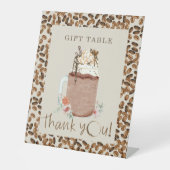 Signe De Table Baby shower Cadeau de café glacé Tableau Floral (Recto)