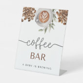 Signe De Table Baby shower café - un bébé brasse Café Bar (Recto)