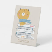 Signe De Table Baby shower caricature de chats orange (Recto)