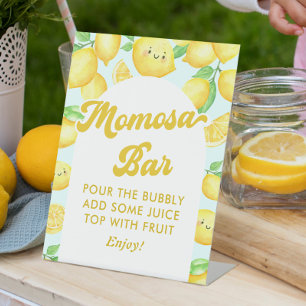 Signe De Table Baby shower citron Momosa Bar