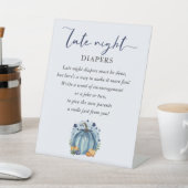 Signe De Table Baby shower Citrouille bleu sucré Late Night Diape (In SItu)