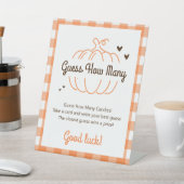 Signe De Table Baby shower Citrouille doux minimal Devinez combie (In SItu)