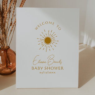 Signe De Table Baby shower d'accueil minimaliste Boho Sunshine