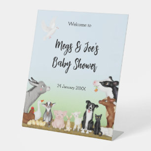 Signe De Table Baby shower d'accueil pour animaux de ferme