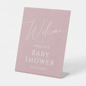 Signe De Table Baby shower d'accueil Whimsical Dusty Rose (Recto)