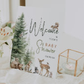 Signe De Table Baby shower d'animaux de bois de forêt