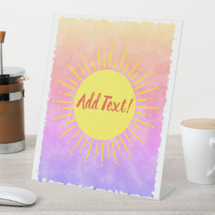 Signe De Table Baby shower d'aquarelle Sunshine Arrière - plan pe