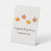 Signe De Table Baby shower d'automne Maple Feuille (Recto)