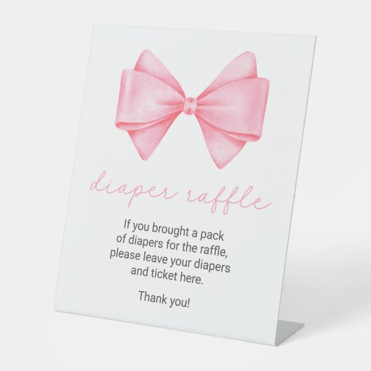 Signe De Table Baby shower de béquille rose Raffin (Recto)
