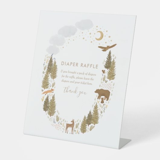 Signe De Table Baby shower de bois, chapelure (Recto)