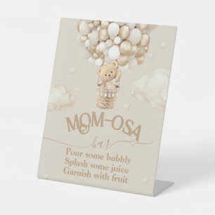 Signe De Table Baby shower de bulle de l'ours en peluche momosa b