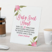 Signe De Table Baby shower de Chasse de Bébé Rose Floral Jeu (In SItu)