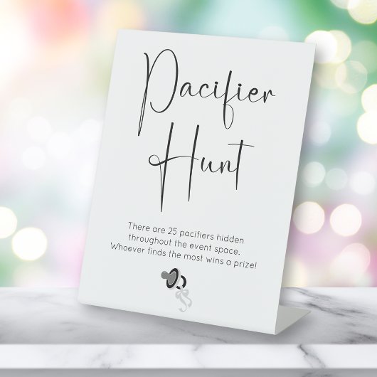 Signe De Table Baby shower de chasse de pacifique de script moder