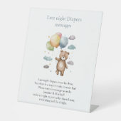 Signe De Table Baby shower de couche nocturne moderne mignon (Recto)