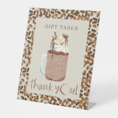 Signe De Table Baby shower de fèves de café glacé Table cadeau (Recto)