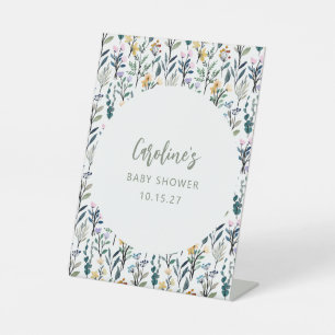 Signe De Table Baby shower de Fleur sauvage d'aquarelle Boho Cute