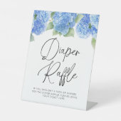 Signe De Table Baby shower de fleurs bleues de l'Hydrangea (Recto)