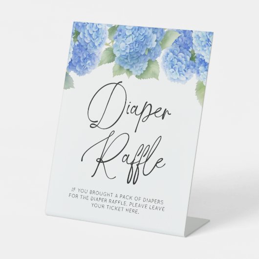 Signe De Table Baby shower de fleurs bleues de l'Hydrangea (Recto)