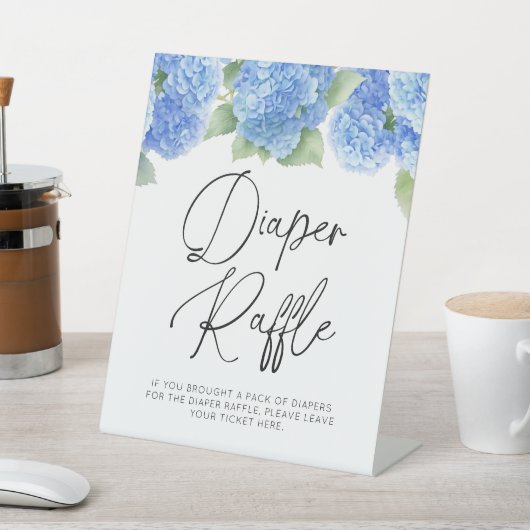 Signe De Table Baby shower de fleurs bleues de l'Hydrangea (In SItu)