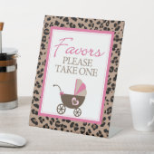 Signe De Table Baby shower de la fête léopard et rose (In SItu)