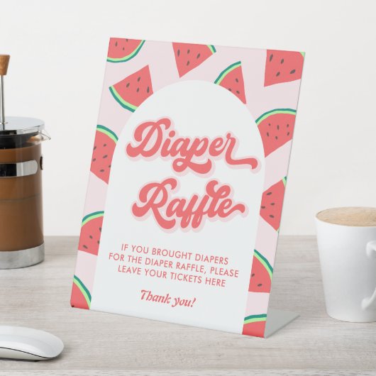 Signe De Table Baby shower de pastèque Raffin de couche (In SItu)