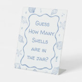 Signe De Table Baby shower De Plage Côtière Devinez Combien De Co (Recto)