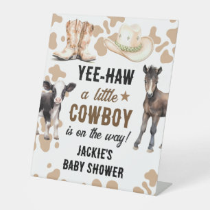 Signe De Table Baby shower de rodéo Little Cowboy