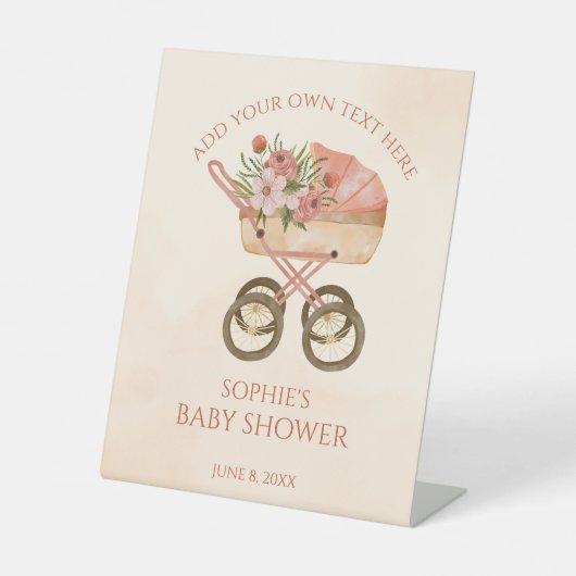 Signe De Table Baby shower de signalisation personnalisable du tr (Recto)