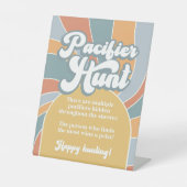 Signe De Table Baby shower de soleil rétro Super de chasse au Pac (Recto)