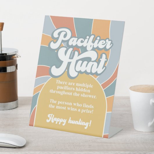 Signe De Table Baby shower de soleil rétro Super de chasse au Pac (In SItu)