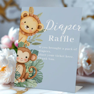 Signe De Table baby shower de tombola Jungle Safari Animaux
