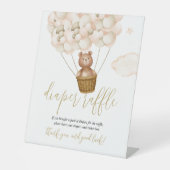 Signe De Table Baby shower des ballons de l'ours en peluche (Recto)