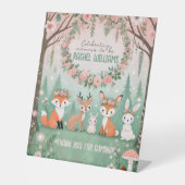 Signe De Table Baby shower des créatures forestières enchantées (Recto)