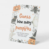 Signe De Table Baby shower d'Halloween mignon Devinez combien de (Recto)