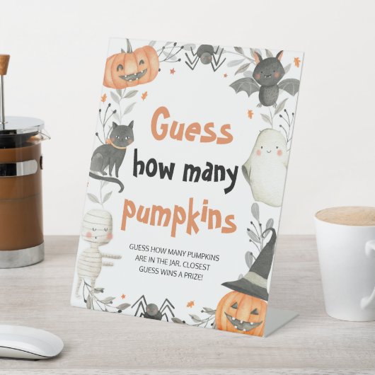 Signe De Table Baby shower d'Halloween mignon Devinez combien de  (In SItu)