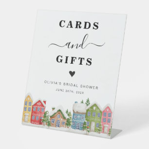Signe De Table Baby shower d'hiver cartes enneigées et cadeaux