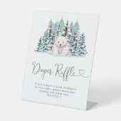 Signe De Table Baby shower d'hiver de l'ours polaire Raffin (Recto)