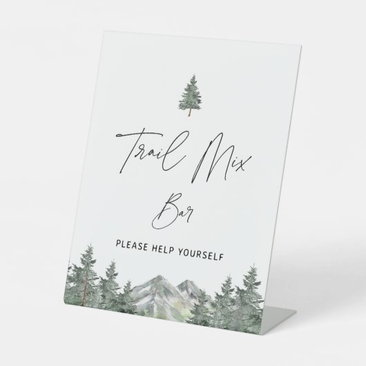 Signe De Table Baby shower d'hiver Mountain Trail Mix Bar (Recto)