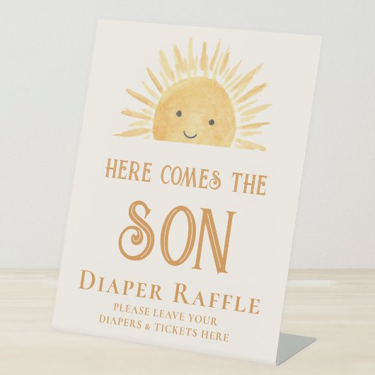 Signe De Table Baby shower diaper raffle soleil