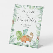 Signe De Table Baby shower Dinosaures Bienvenue (Recto)