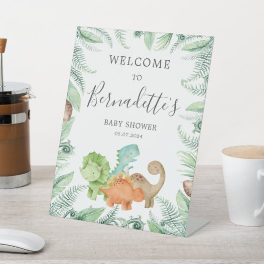 Signe De Table Baby shower Dinosaures Bienvenue (In SItu)