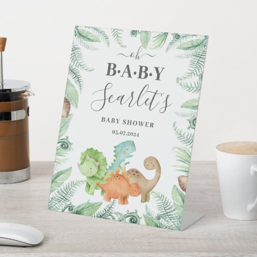 Signe De Table Baby shower Dinosaures Bienvenue (In SItu)