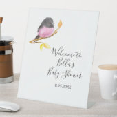 Signe De Table Baby shower d'oiseaux roses Robin (In SItu)