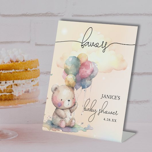 Signe De Table Baby shower d'ours Faveurs