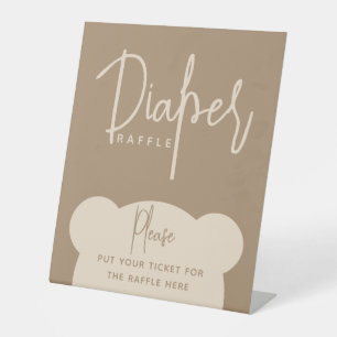 Signe De Table Baby shower d'ours simple et moderne minimaliste
