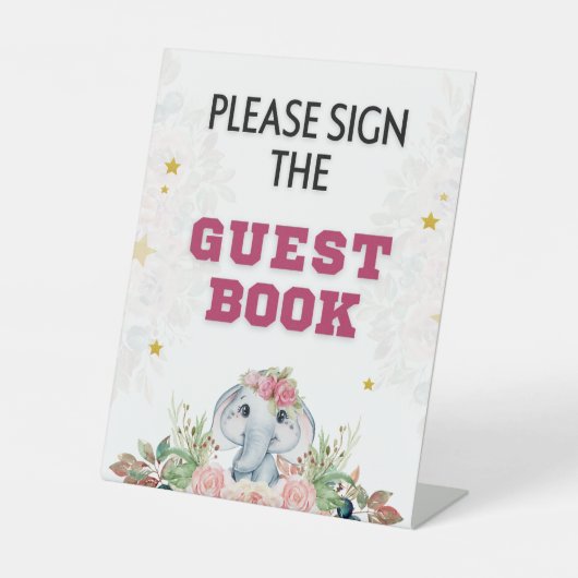 Signe De Table Baby shower éléphant (Recto)