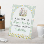 Signe De Table Baby shower Enveloppe Station Signal Bunny (In SItu)