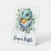 Signe De Table Baby shower Feuille Dinosaur Oeuf Cute Aquarelle (Recto)