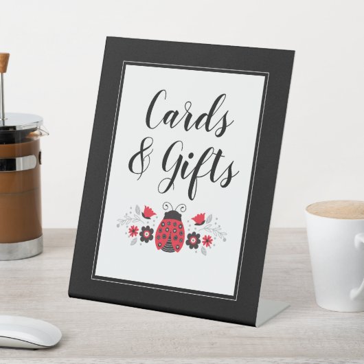 Signe De Table Baby shower fille de la petite dame Ladybug (In SItu)