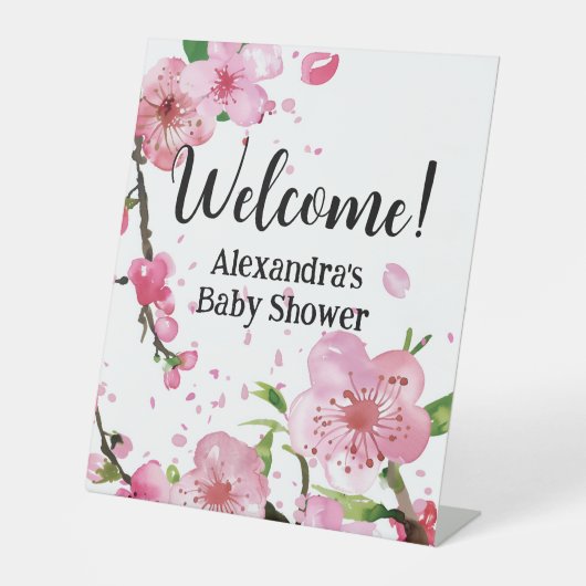 Signe De Table Baby shower Fille Fleur Fleur de Printemps de Ceri (Recto)